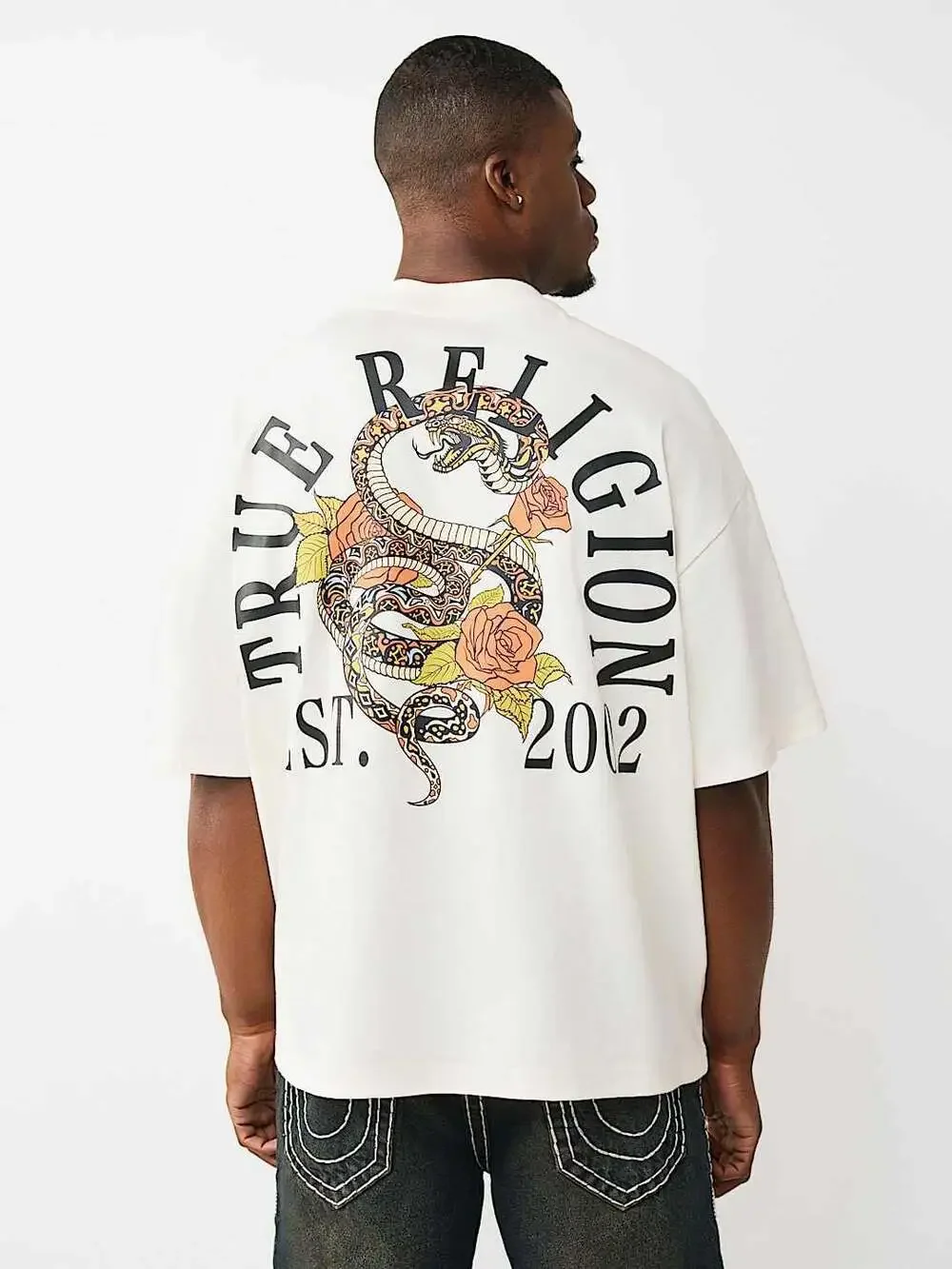 True Religion Floral Snake Heavyweight Oversized Tee